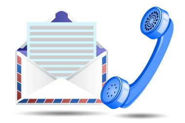 Mektup ve telefon illüstrasyon