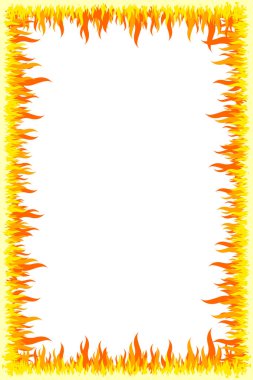 Yangın çerçeve - beyaz arka plan