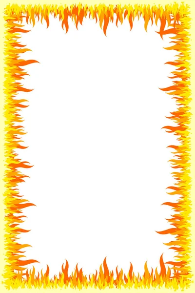 Fire Frame White Background — Stock Photo, Image