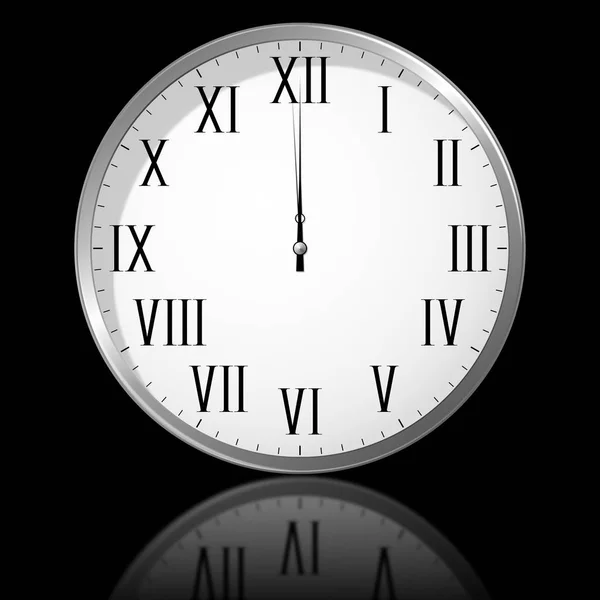 Clock on black background