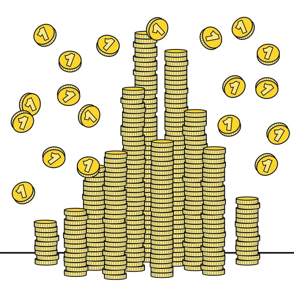 Golden Coins Illustration Wealth Concept — Stock Photo, Image