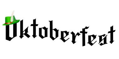 Beyaz arka plan üzerinde izole Oktoberfest - tipografi-