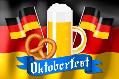 Oktoberfest - bira, sosis, Alman bayrakları