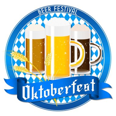 Oktoberfest illüstrasyon - farklı bira
