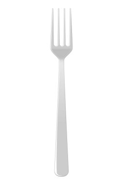 Metal çatal beyaz arkaplanda izole