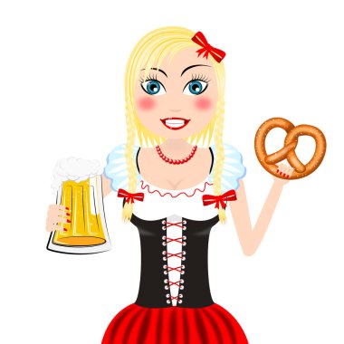 Oktoberfest - garson holding bira ve cips