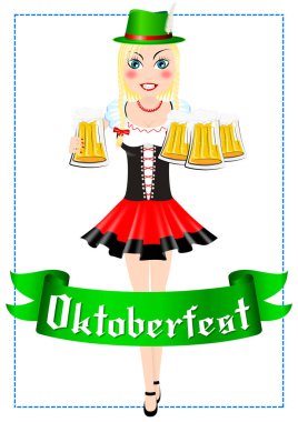 Oktoberfest garson şapka çizim ile
