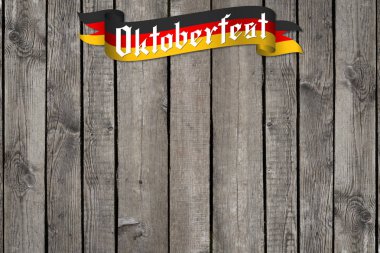 Oktoberfest illüstrasyon - ahşap arka plan, Almanya bayrağı