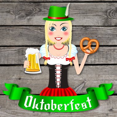 Oktoberfest garson şapka çizim ile