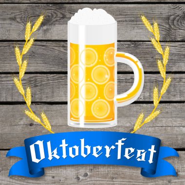 Oktoberfest illüstrasyon - bira, şerit