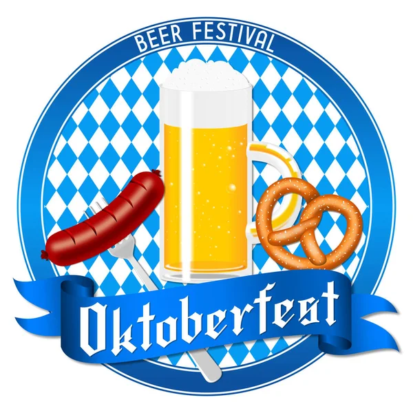 Ilustração Oktoberfest Cerveja Pretzel Salsicha — Fotografia de Stock