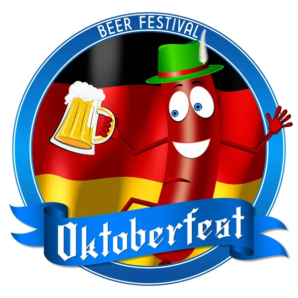 Oktoberfest illustration - sausage, beer
