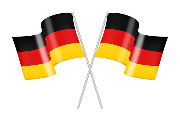 Deutsche Flaggen Abbildung Weißer Hintergrund — Stockfoto
