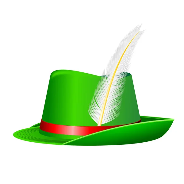 Oktoberfest green hat with feather
