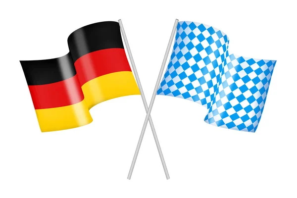 Flaggor Bayern Och Tyskland — Stockfoto