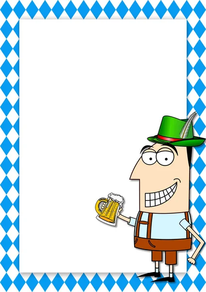 Oktoberfest frame with cartoon character