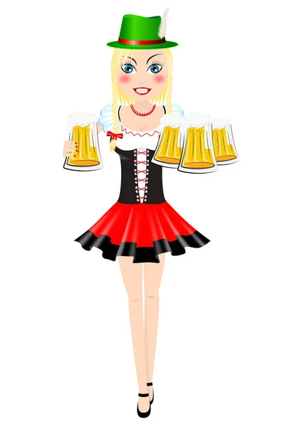 Oktoberfest Waitress Hat Illustration — Stock Photo, Image