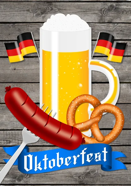 Oktoberfest Cartaz Cartaz Ilustração — Fotografia de Stock