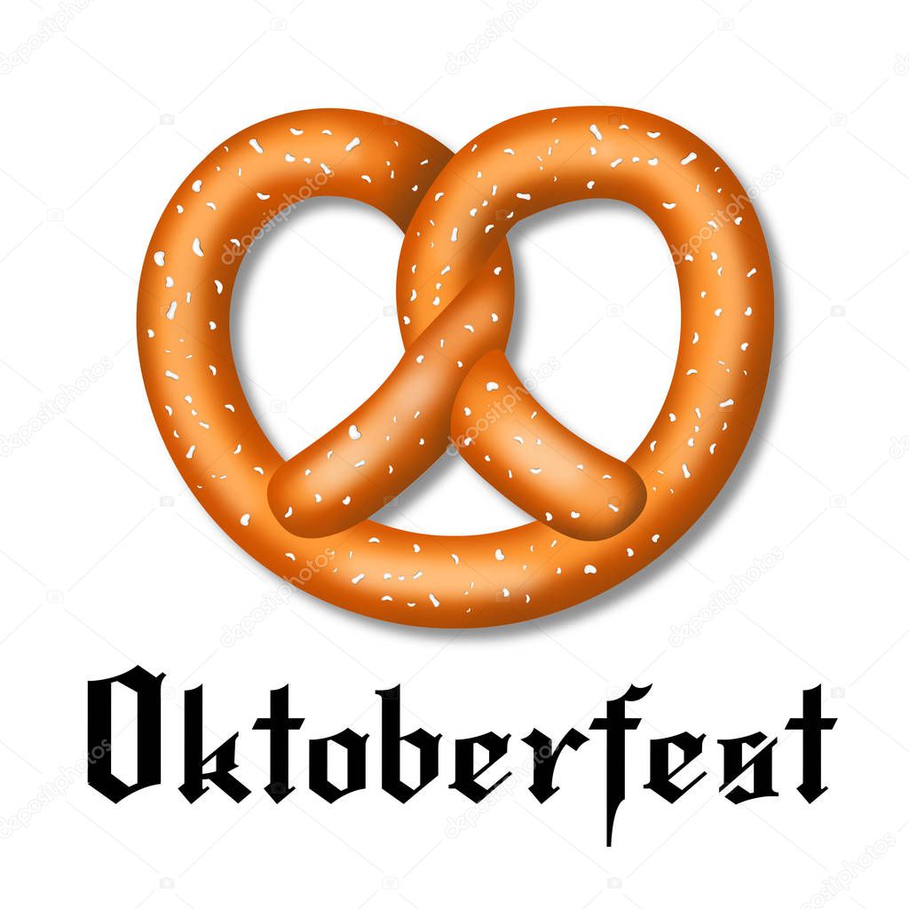 Oktoberfest illustration - pretzel, white background