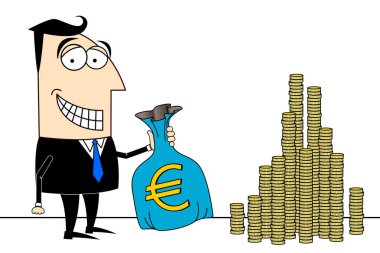 İşadamı, euro para birimi klip-art