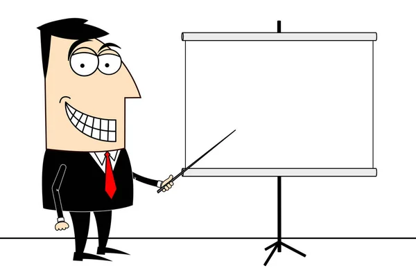 Businessman, empty presentation chart