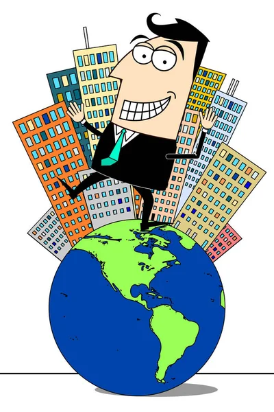 Businessman Earth Clip Art — Stock Photo, Image