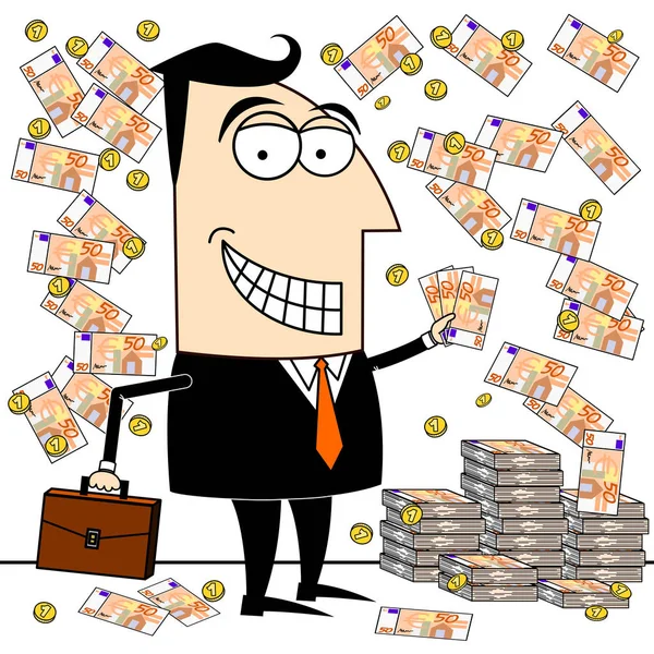 Businessman, euro currency clip-art