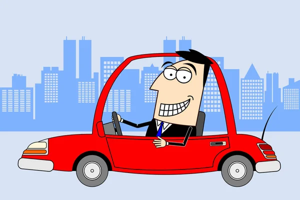 Businessman, car clip-art