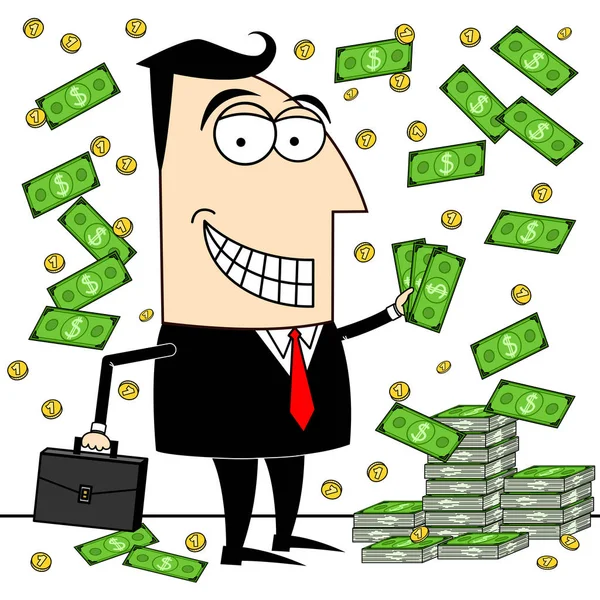 Businessman Dollars Wealth Concept — Stock Photo, Image