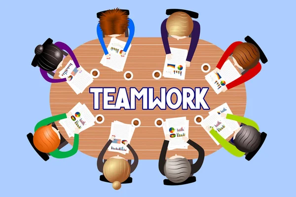 Conference Table Teamwork Concept — Stock Photo, Image