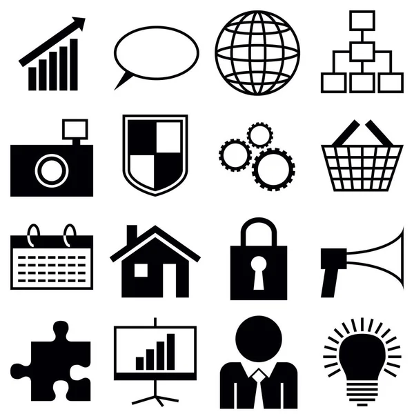 Business Pictograms Icons Set — Stock Vector