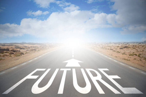 Road and text concept - future