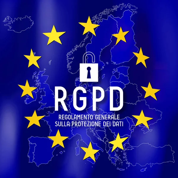 Rgpd Italiano Gdpr Inglés Reglamento General Protección Datos — Foto de Stock