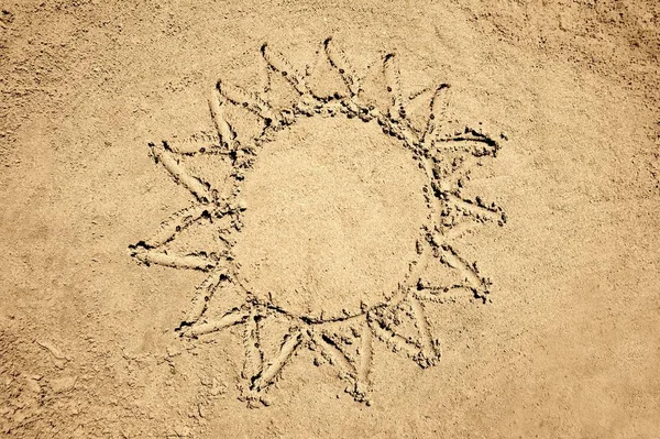 Форма Солнца Пляж Песок — стоковое фото