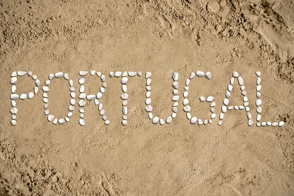 Πορτογαλία Παραλία Άμμος Πέτρες — Φωτογραφία Αρχείου