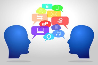 İletişim / iletişim kavramı - illüstrasyon