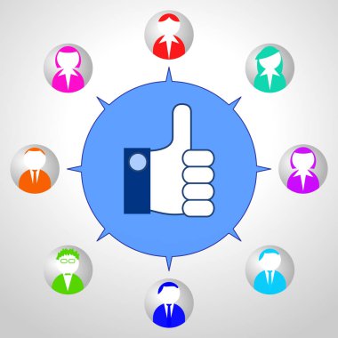 Sosyal ağ / Internet kavramı - illüstrasyon