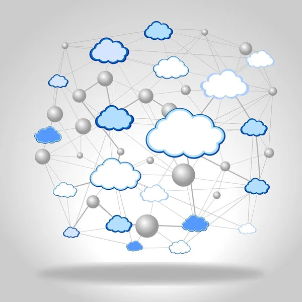 Cloud Computing Concept Illustratie — Stockfoto