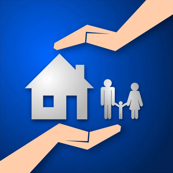 Haus Familie Lebensversicherung Illustration — Stockfoto