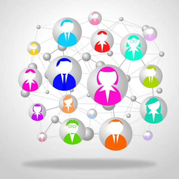 Concetto Social Networking Internet Illustrazione — Foto Stock