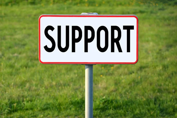 Support White Signpost Grass — Stock Photo, Image