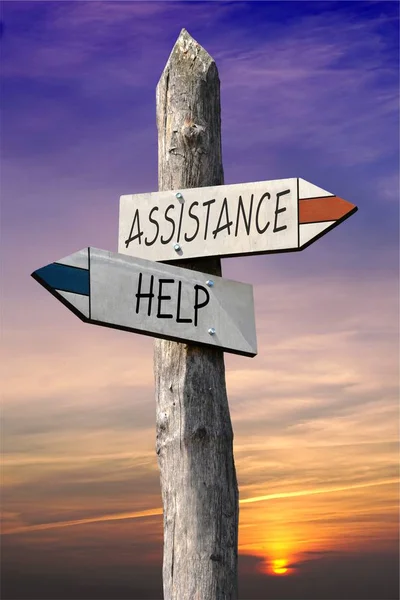 Assistance Help Signpost — Stock Photo, Image