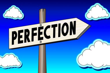 Perfection - tabelasını bir ok, mavi gökyüzü ile. 