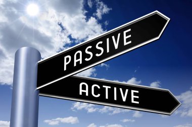 Singpost resimde, iki ok - pasif, aktif