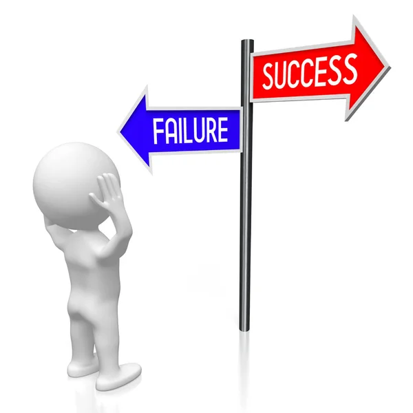 Illustration Rendering Crossroads Concept Success Failure — Stock Photo, Image