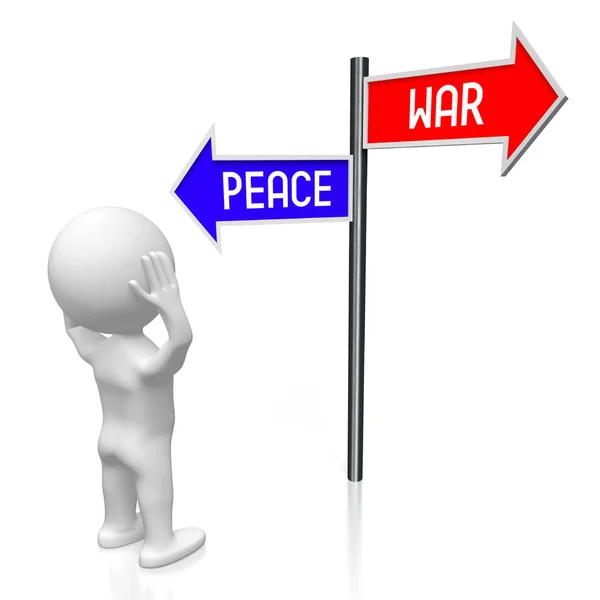 Illustrazione Rendering Concetto Crocevia Guerra Pace — Foto Stock