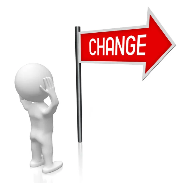 Illustration Rendering Change Signpost — Stock Photo, Image