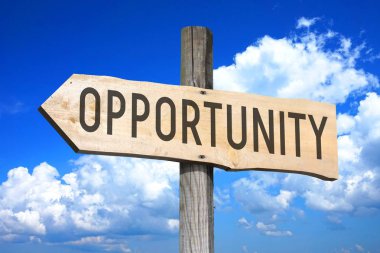 Fırsat - ahşap tabelasını bir ok ile 