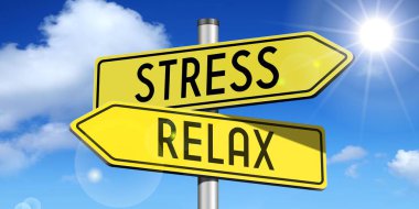 Stres, relax - yol-işaret sarı