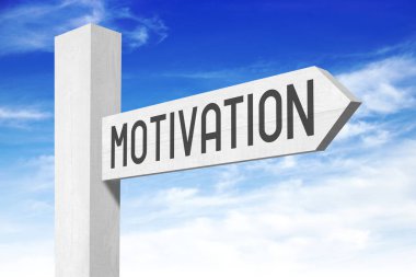 Motivasyon - Beyaz ahşap tabelasını bir ok ile